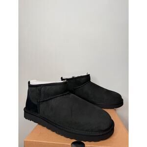 UGG Womens Classic Ultra Mini Classic Black Ankle Boots Booties Size 10 NEW Box